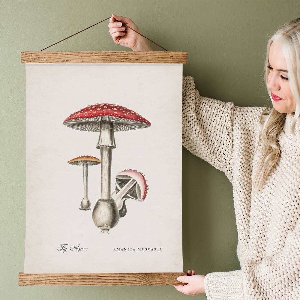 Hangout Home – Impressão artística por atacado – Giro Cogumelos de Parede emoldurada - mosca venenosa vermelha1
