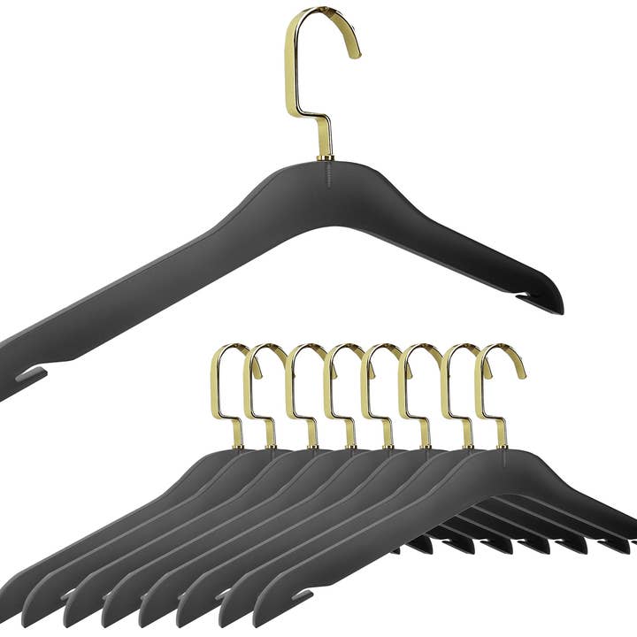 DesignStyles Home - Wholesale Clothes Hangers - Simply Brilliant Pack of 10 Black Frosted Acrylic Hangers