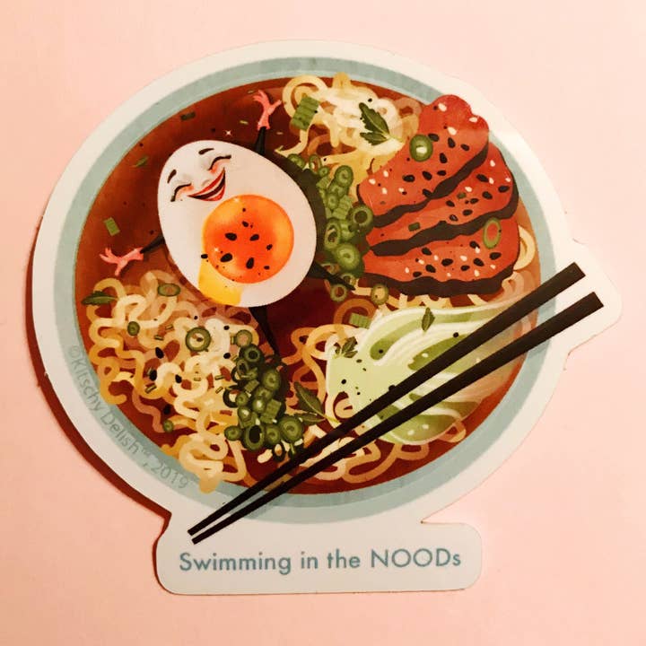 Kitschy Delish - Wholesale Sticker - Swimming in the NOODs vinyl sticker2