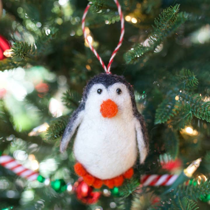 Ornaments 4 Orphans - Wholesale Ornament - Gray Penguin Tufted Wool Christmas Ornament2
