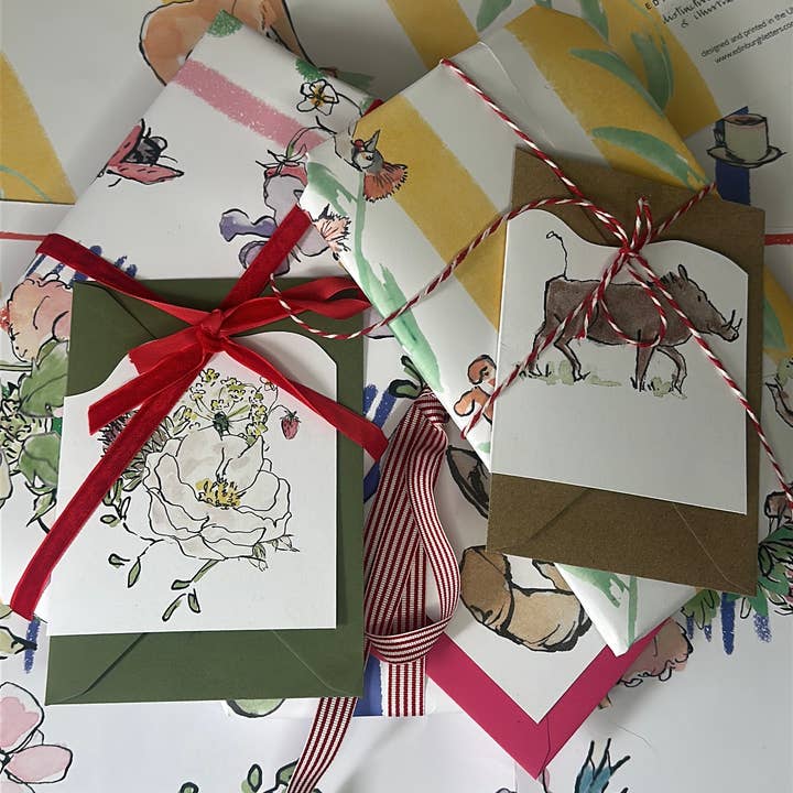 Edinburgh Letters – wholesale Flat wrap – Paris Kisses - Gift Wrap Sheet4