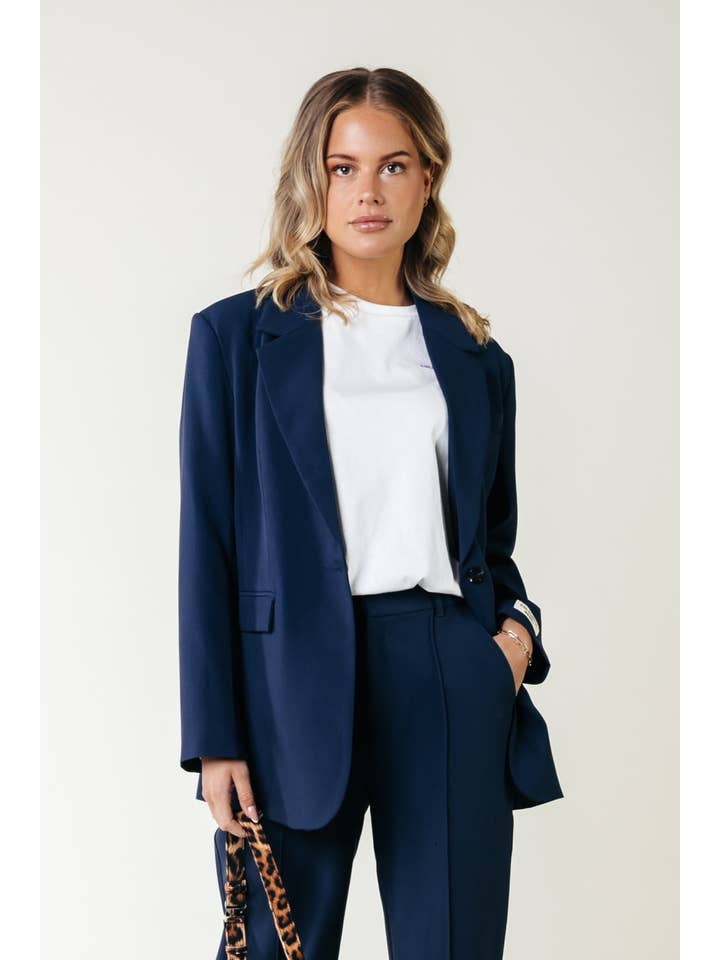 Jesra Racer Logo Blazer | Dark Navy for wholesale on Faire1