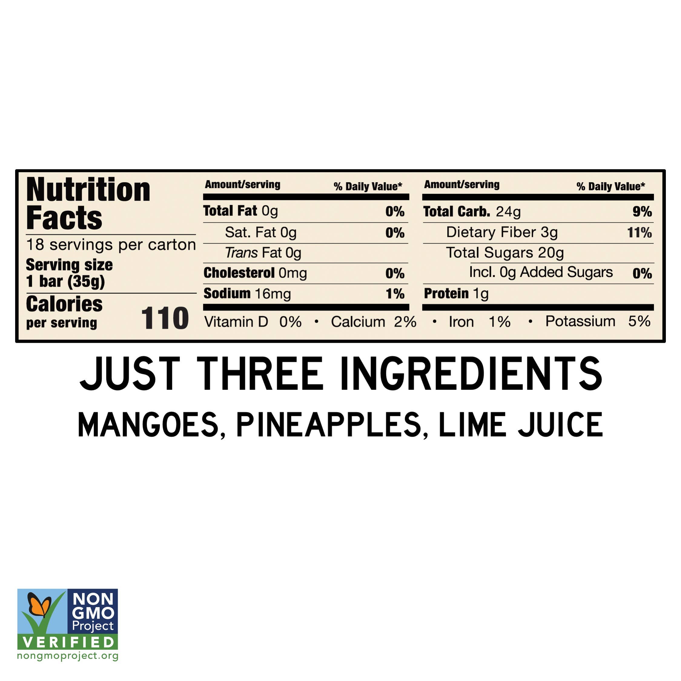 SOUTH FORTY SNACKS COMPANY - Vente Barres de céréales - Pack de 18, Barre de fruits Mangue Ananas Citron Vert (1,50 $ par unité)2