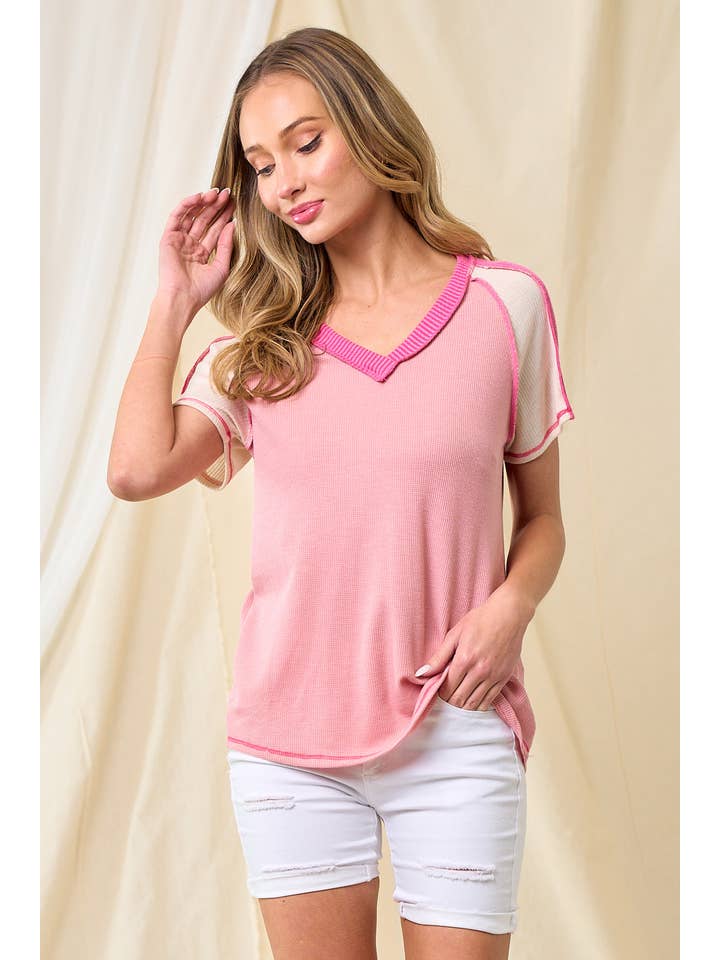 lovely melody - Wholesale Knit Top - Women's - LMT3878-Clarissas Color block top14