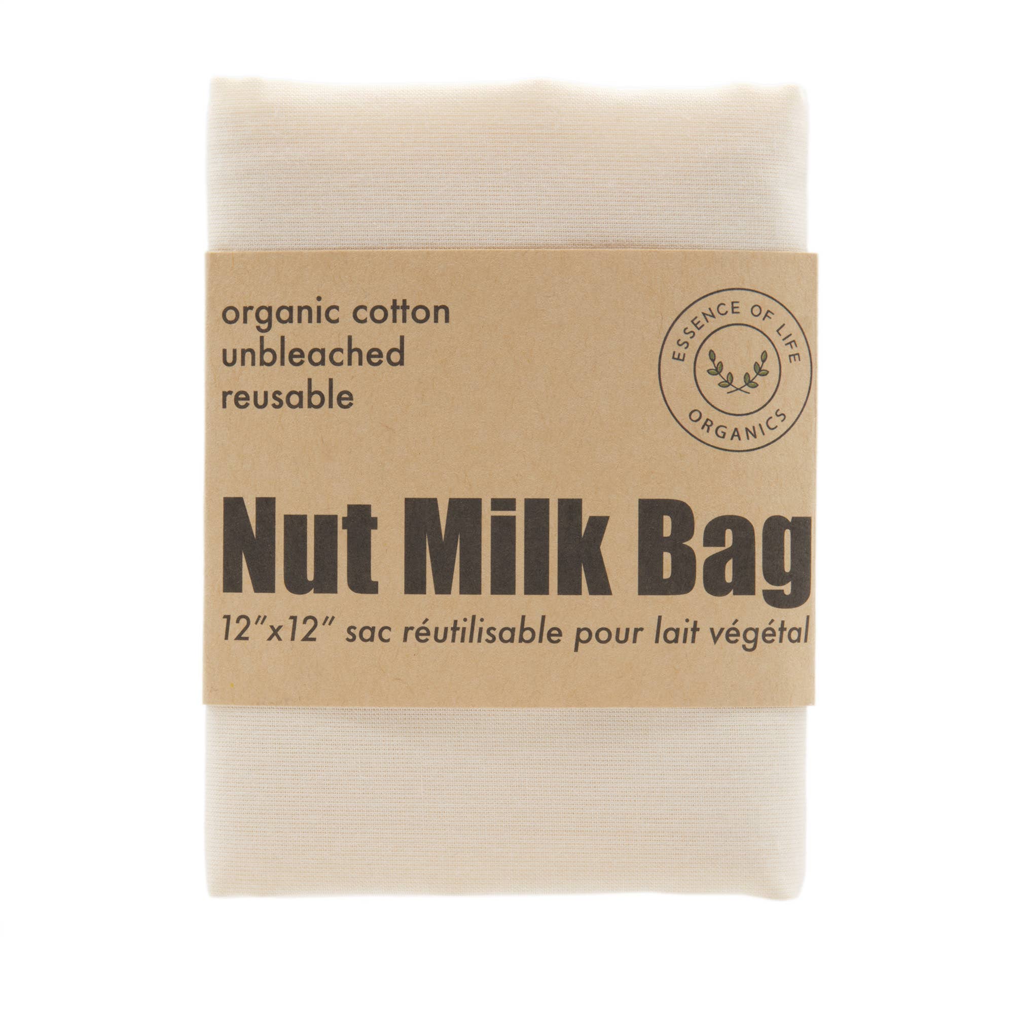 Essence of Life Organics - Wholesale Food Storage Wrap/Bag - 100% organic cotton nut milk bag2