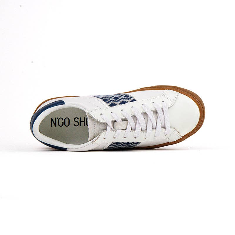 N'GO Shoes - Wholesale Lifestyle Sneakers - Unisex - Low-top sneakers in white and blue leather - Na Sang Classic2
