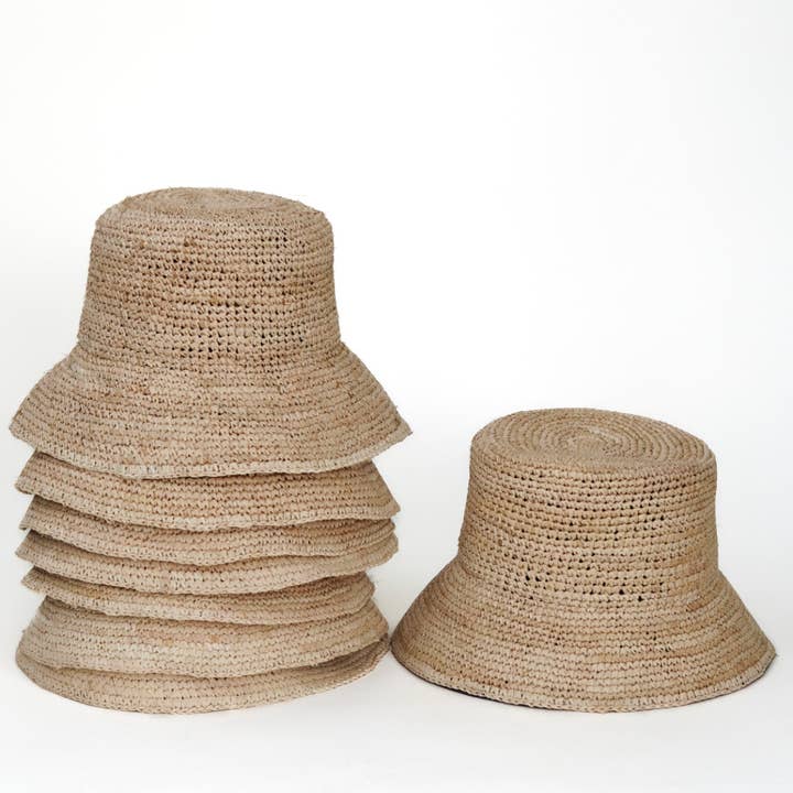 Augustine Hat Co. - Wholesale Bucket Hat - Unisex - Isla - Raffia Bucket Hat