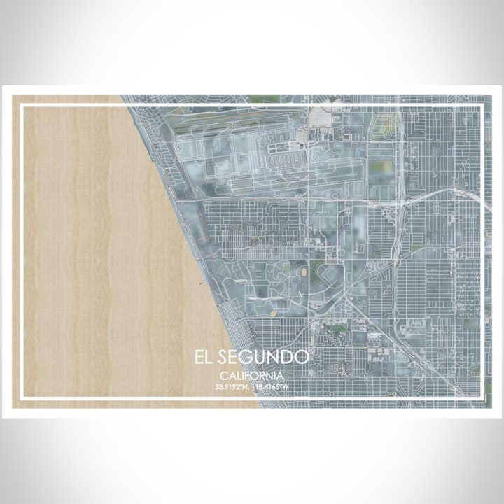 JACE.design - Wholesale Art Print - El Segundo CA Map Print Afternoon