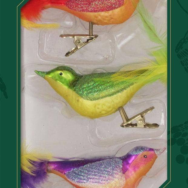 The Gerson Companies - Wholesale Ornament Set - Krebs Colorful 6 1/2" Clip-On Bird Assortment1