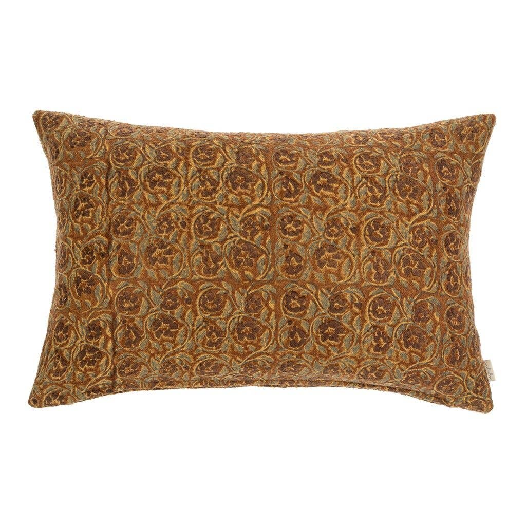 Indaba Trading - Wholesale Throw/Decorative Pillow - 16x24 Mayur Block Print Boucle Pillow0