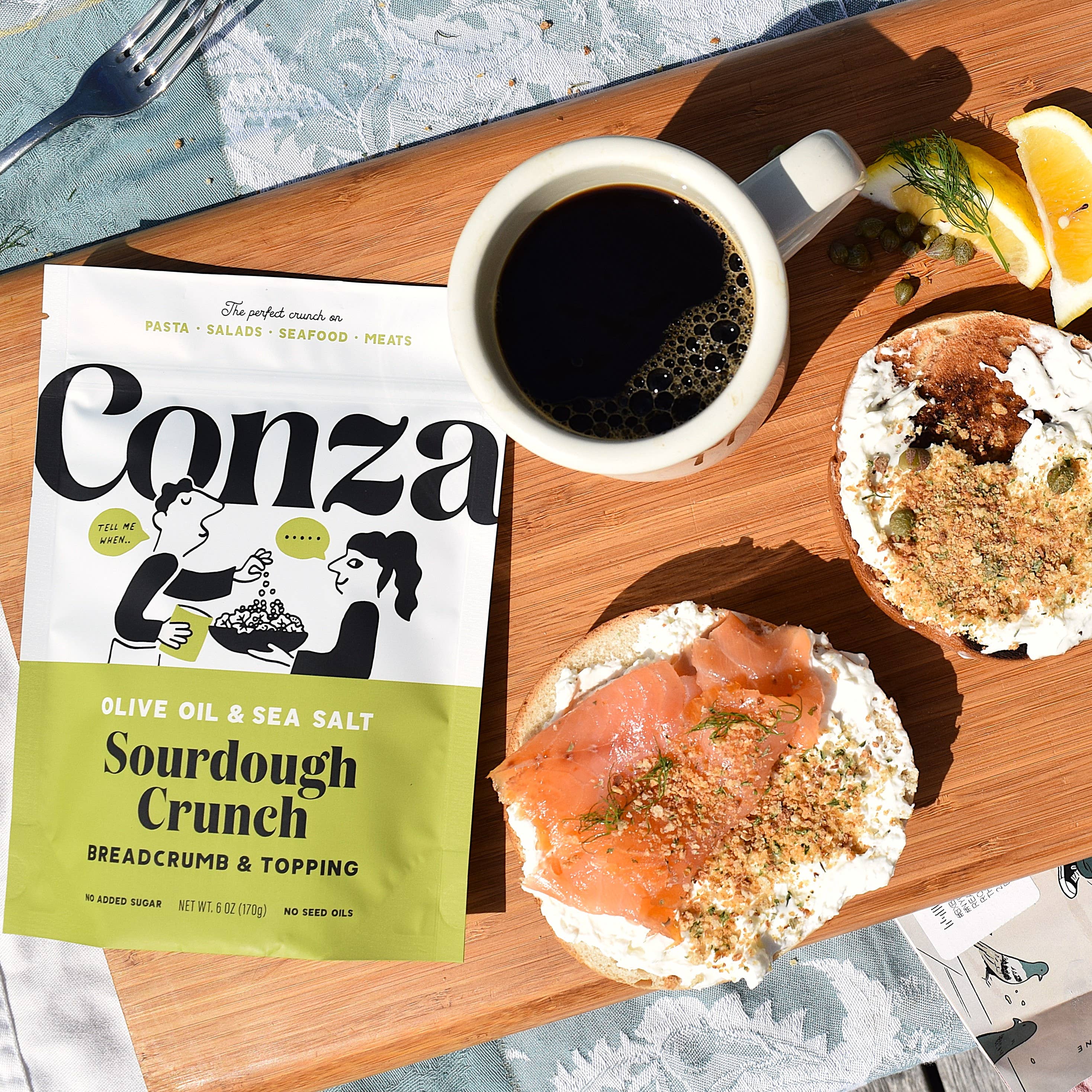 Conza Sourdough Crunch Breadcrumbs – Engroshandel Brødblanding – Olivenolie og havsalt - Surdej Crunch Brødkrummer - 6 oz2