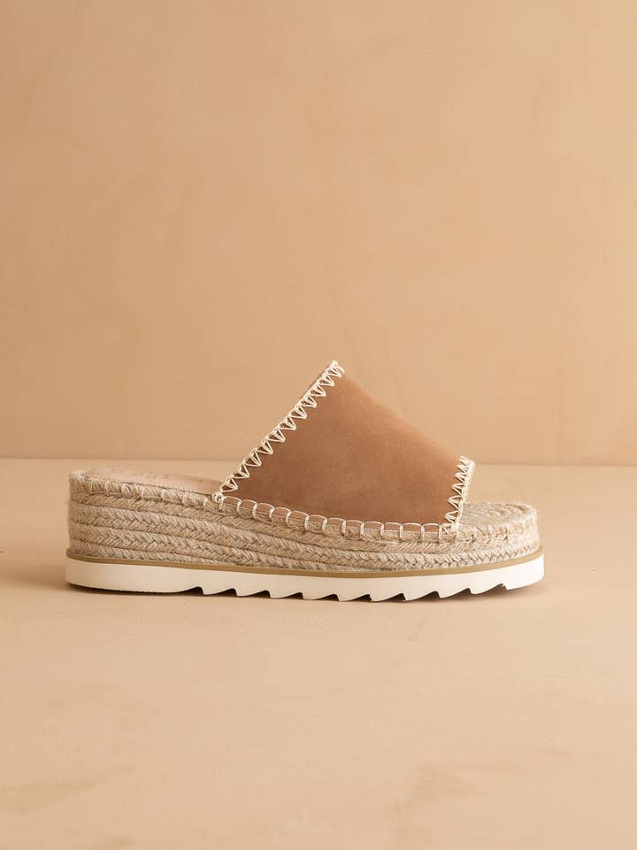 CHAMEAU Sandale à plateforme The Vista Camel | Espadrille en vente sur Faire