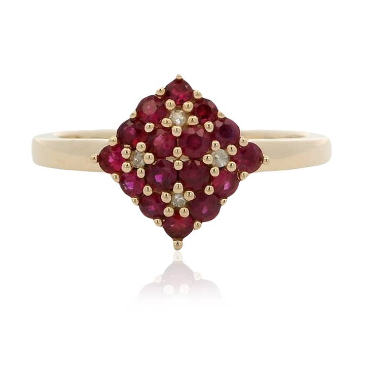 Burmese Ruby With Diamond EF-VS 0.70ctw Ring In 9KT Yellow Gold for wholesale by Jaipur Jewelry