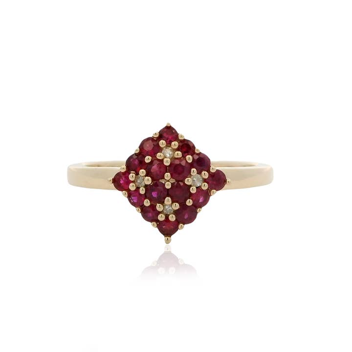 Burmese Ruby With Diamond EF-VS 0.70ctw Ring In 9KT Yellow Gold for wholesale by Jaipur Jewelry