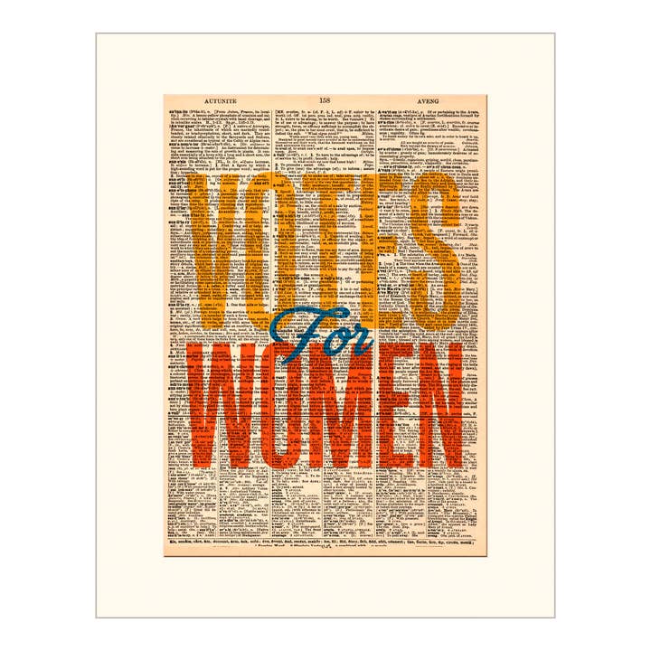 Votes for Women Dictionary Print for wholesale by Popcorn Custom Products