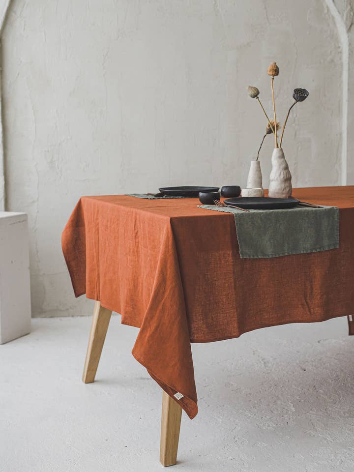 Rustic Washed Linen Tablecloth Various Sizes, Linen Decor for wholesale by Epic Linen