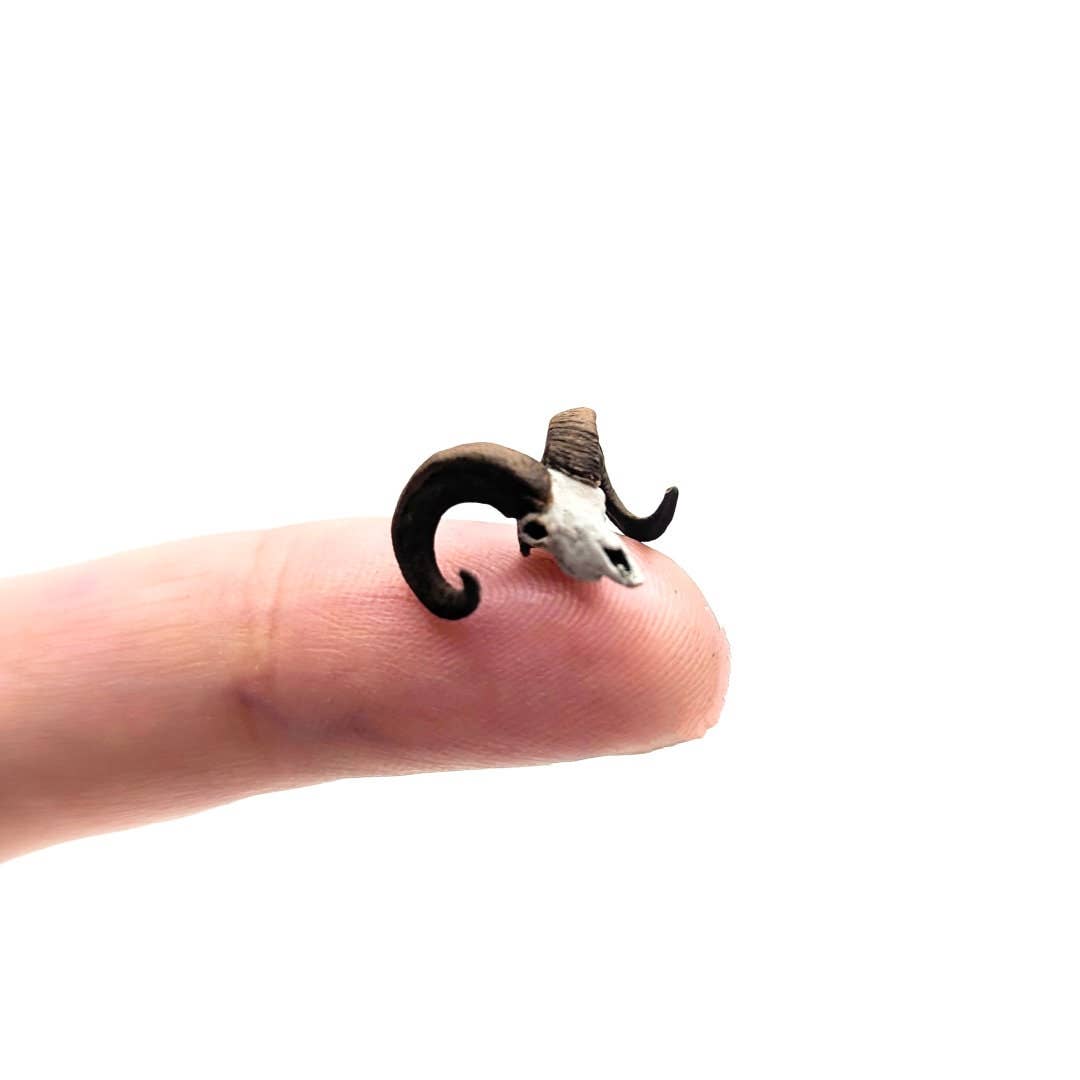 The Scale Grail - Wholesale Decorative Figurine - 1/48 Scale Big Horn Sheep Skull Replica for Dioramas