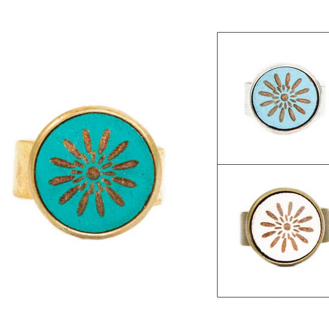 Kleine cameo-ring - Geo Starburst voor wholesale door Once Again Sam