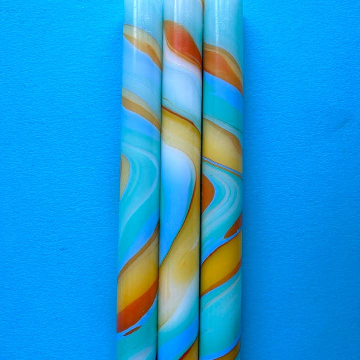 The Colour Emporium - Vente Bougies/bougeoirs coniques - JUPITER - MARBRÉ5