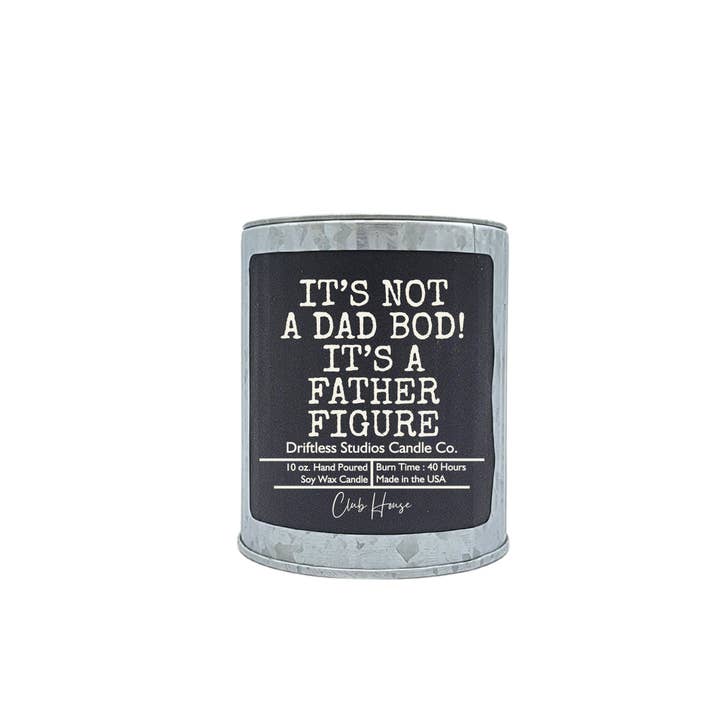Driftless Studios - Wholesale Jar/Filled Candle - Dad Bod Funny Fathers Day Rustic Candle - Gift Candles