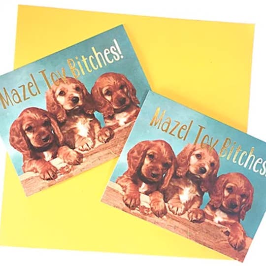 Smitten Kitten - Wholesale Congratulations Card - Mazel Tov Bitches! Card1