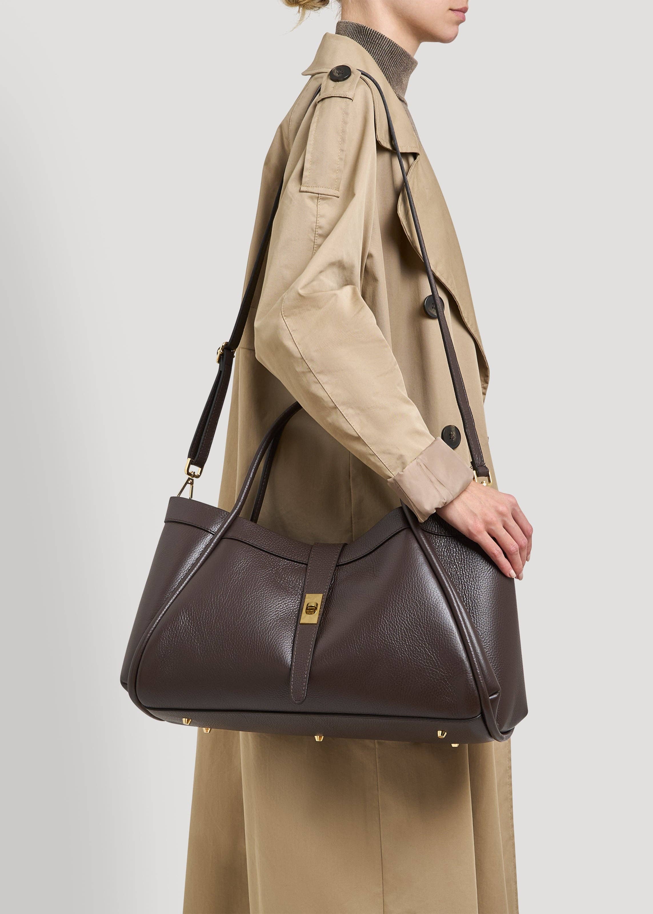 Voemièn - Wholesale Top Handle Bag - Women's - Mayfair Bag in Dark Brown Togo Leather6