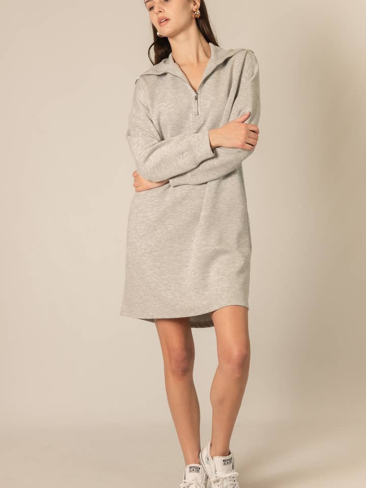 P. CILL – wholesale Klänning - Dam – P. CILL Smör Modal Kvartalsdragkedja Långärmad Klänning9