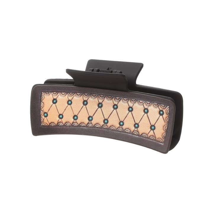 ACCITY - Wholesale Hair Clip - Women's - Sunflower PU Leather Hair Claw, Western Style_CWASC161813