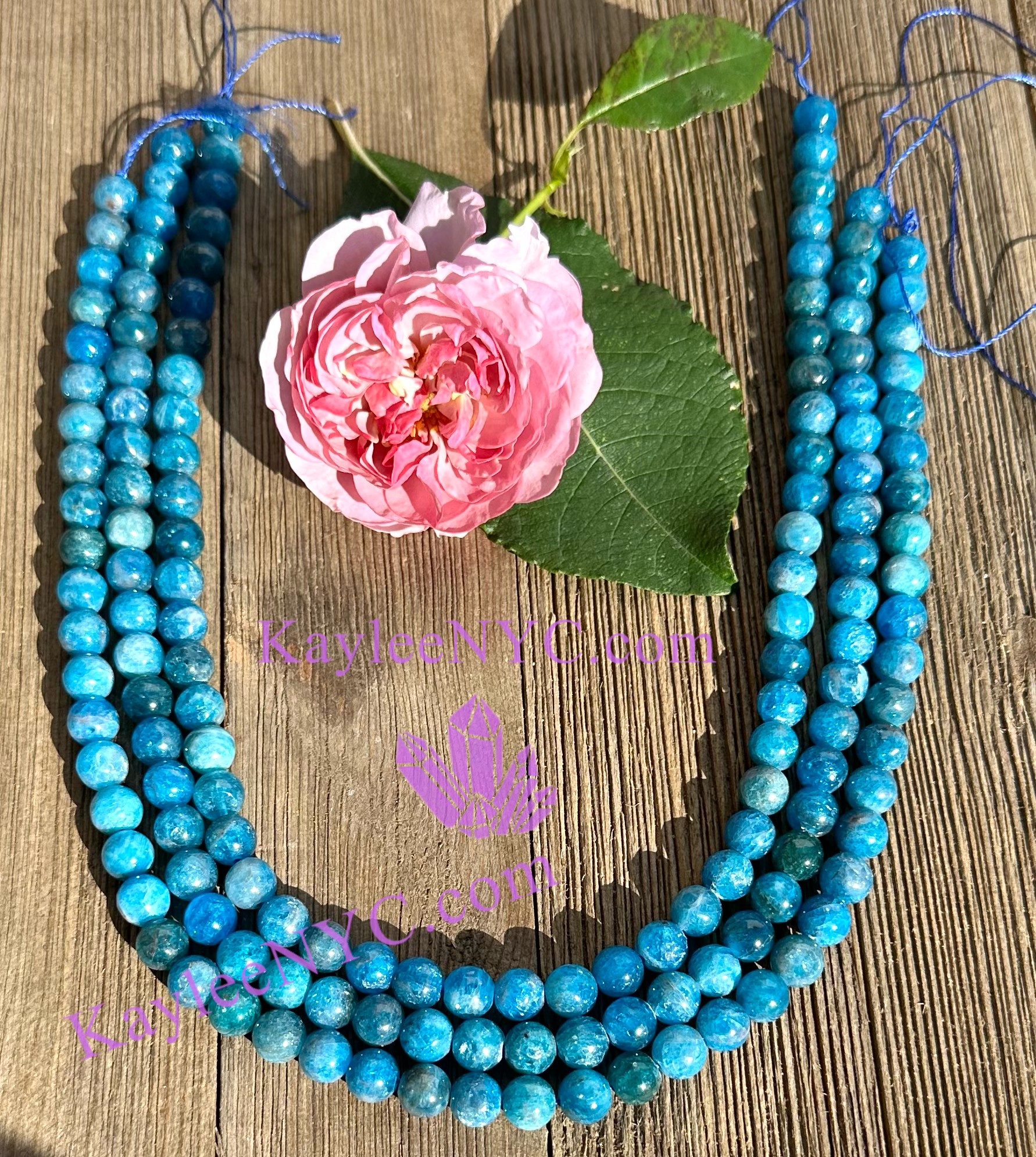 KayleeNYC - Wholesale Beads - Natural Apatite beads 15.5”6
