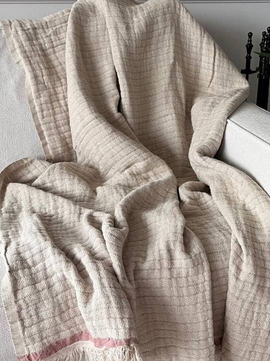 Linho Relaxado com Riscas Enrugada por atacado de Anaya Home