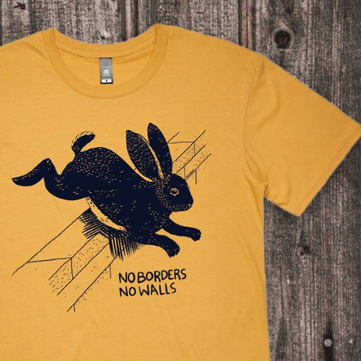 Cat Rocketship - Wholesale Screen Printed T-Shirt - Unisex - No Borders No Walls T-shirt1