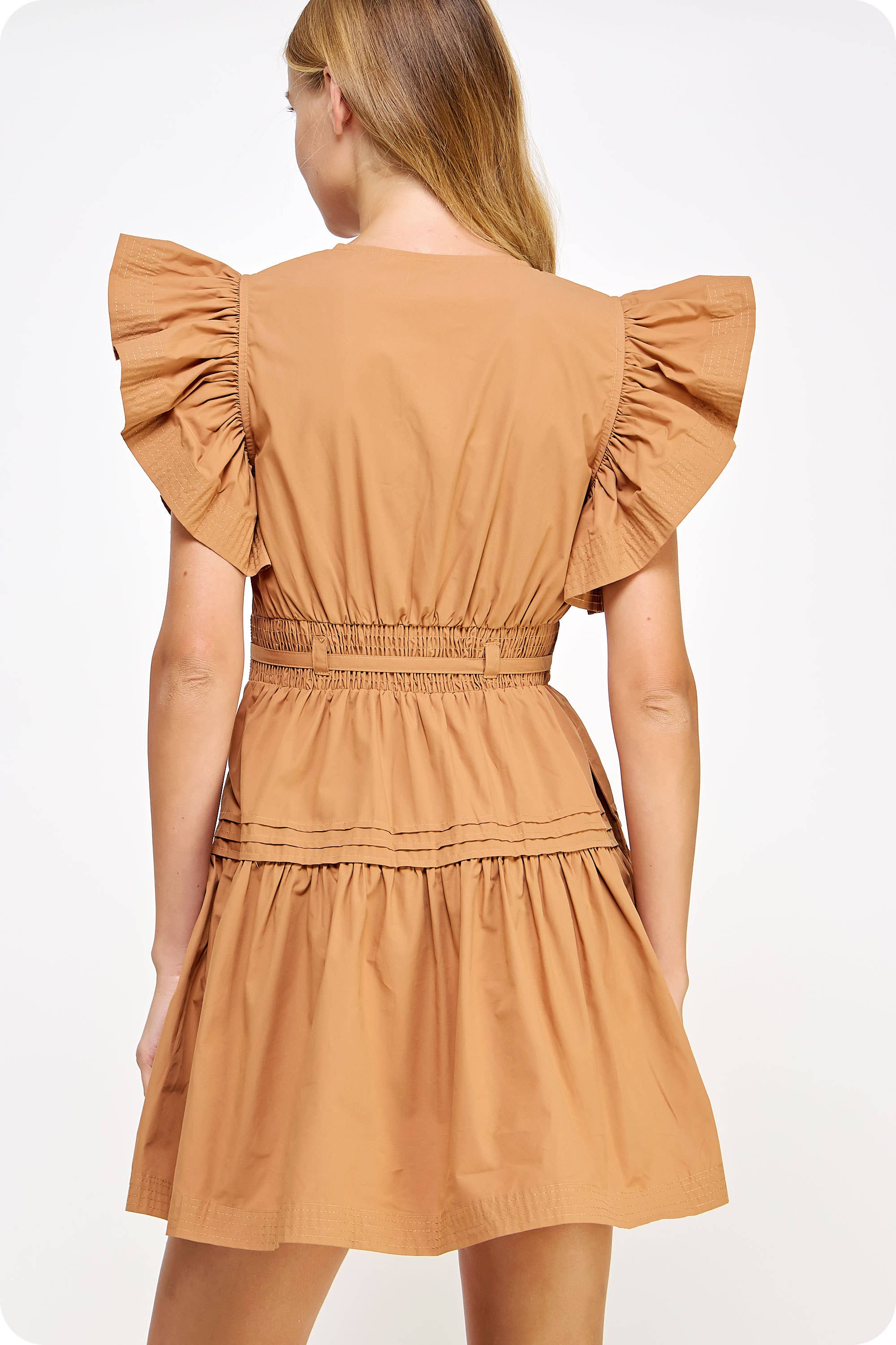 Strut & Bolt - Wholesale Dress - Women's - Flutter Sleeve Poplin Mini Dress38