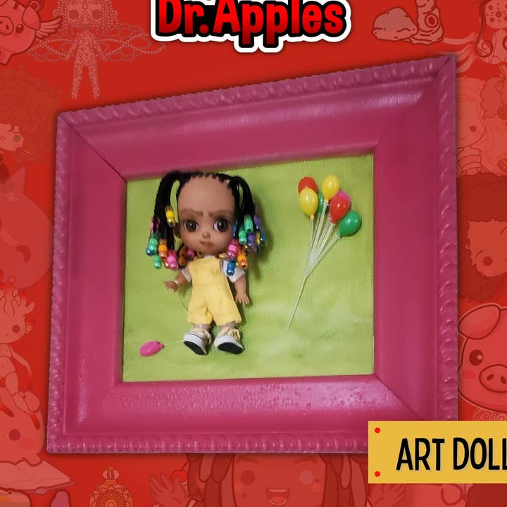 75 Apples Art (#2) Resina Bid - Bambola snodata a sfera, motivo: trecce afro-americane per la vendita all'ingrosso da parte di Dr. Apples, LLC