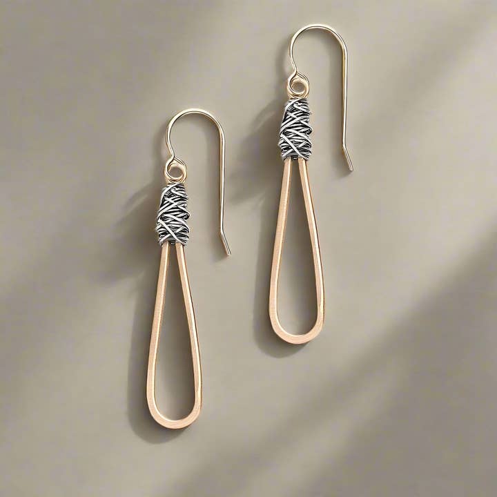 Golden Teardrop Earring for wholesale by J + I Jewelry