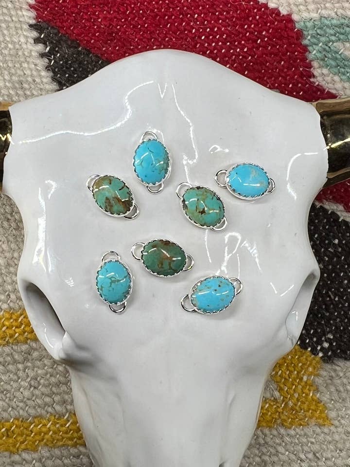 9mmX7mm Turquoise Connectors for wholesale by Desert Darlings Silver