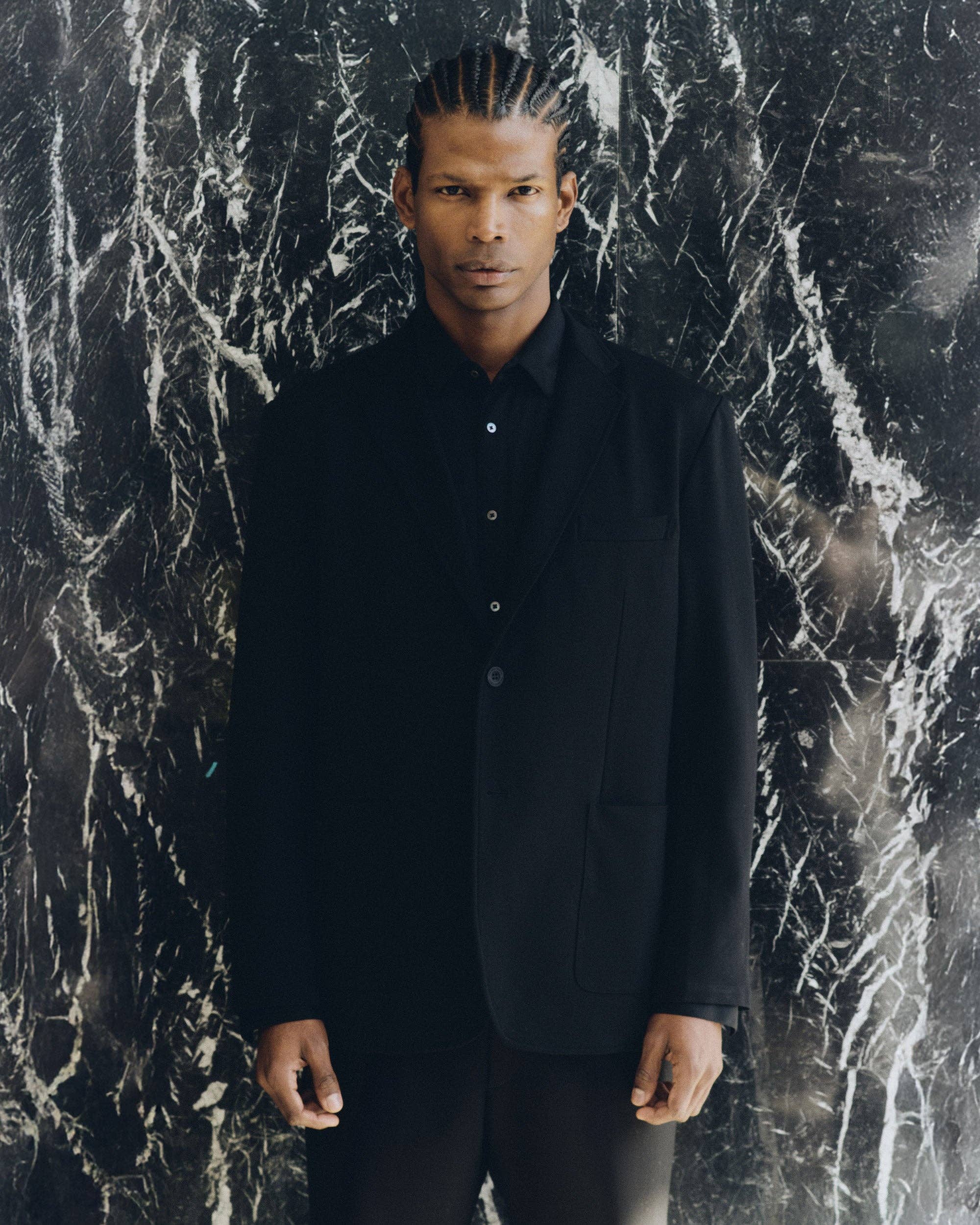 THE (REAL) GARCIA - Wholesale Blazer - Men's - KNIT BROKEN SUIT BLAZER BLACK