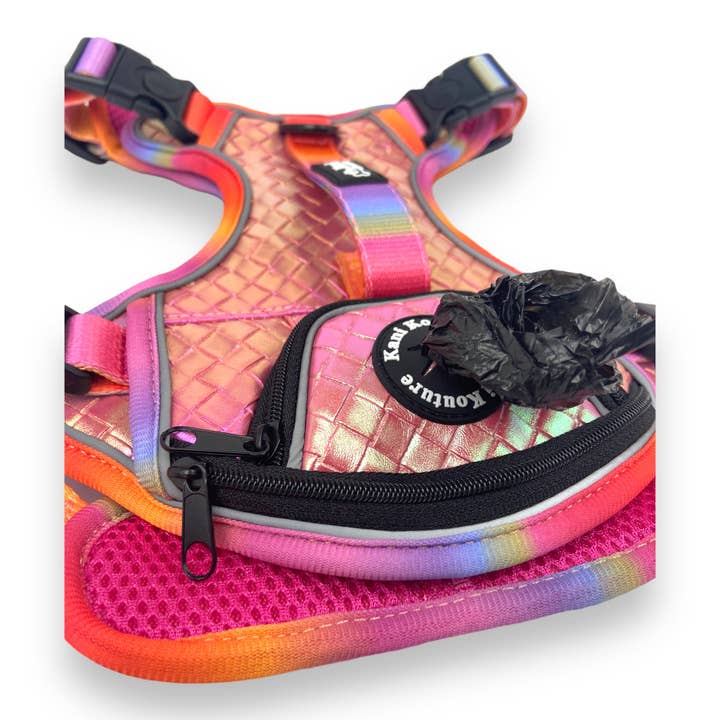 Kani Kouture - Wholesale Pet harness – Dog - Fuchsia Meadows - Adventure Leather Harness5