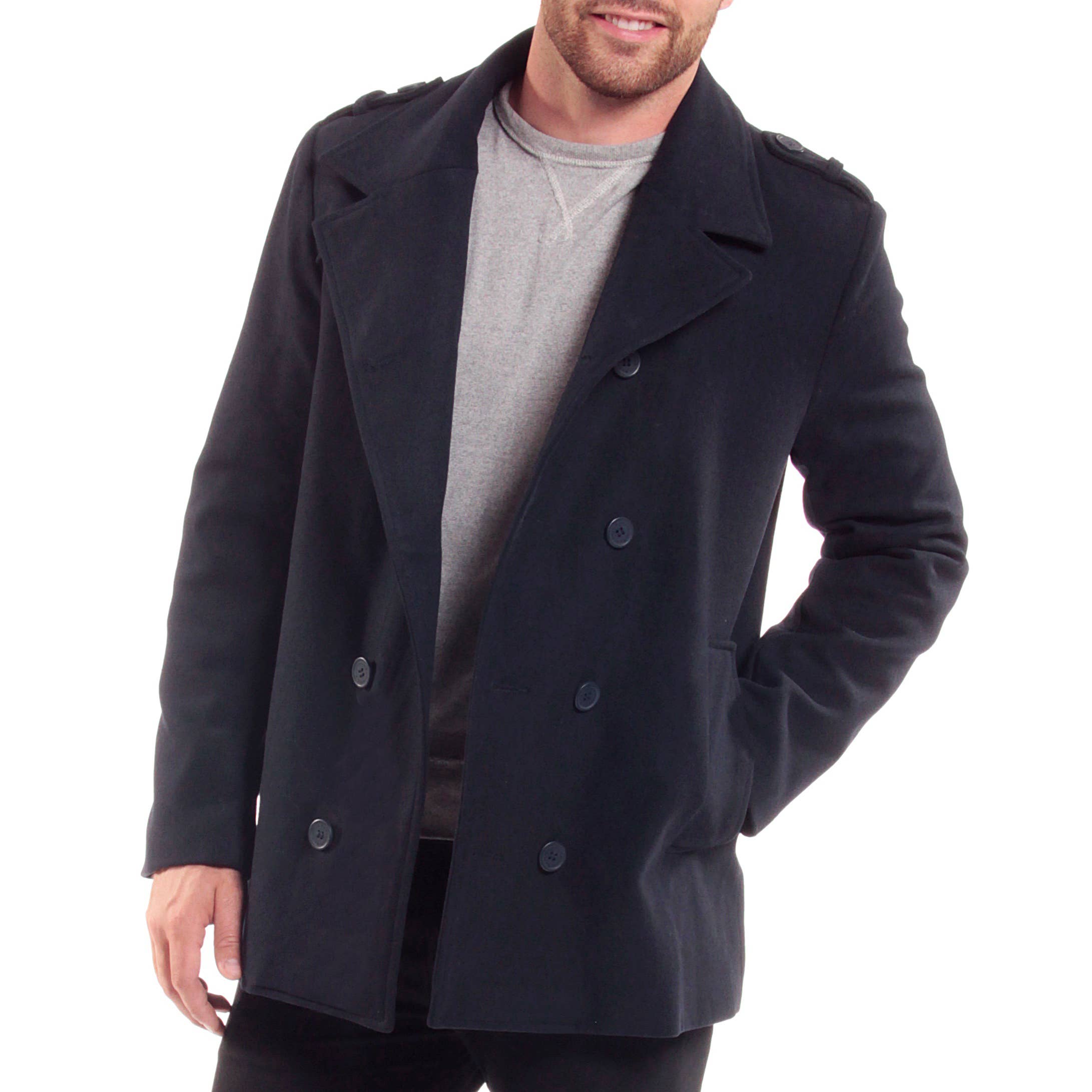 Alpine Swiss - Wholesale Peacoat - Men's - Jake Mens Pea Coat Wool Blend Double Breasted Dress Jacket P9