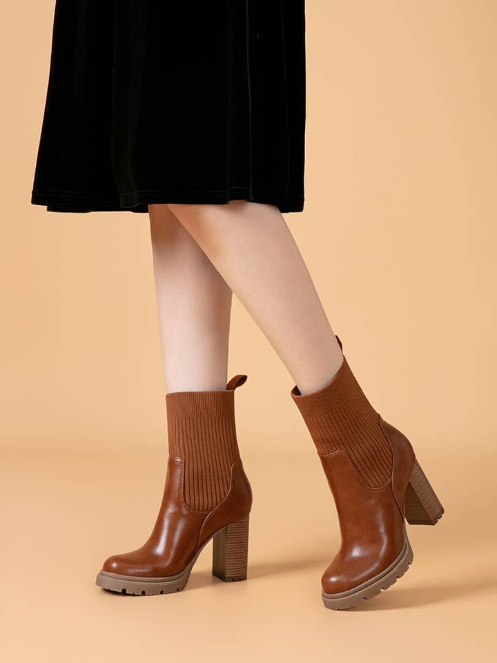 LADY GLORY - Wholesale Booties - Women's - Two-tone heeled ankle boots