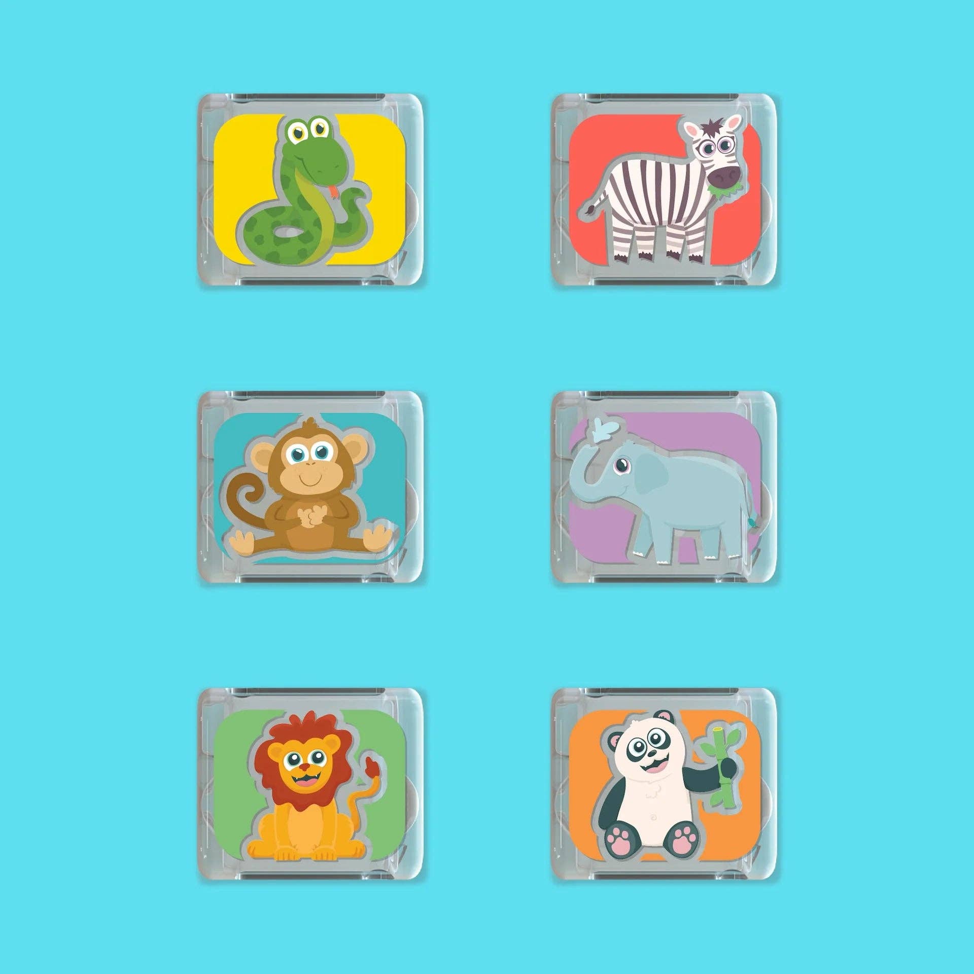 Jellystone Designs - Vente Jouet lumineux – enfant et bébé - ÉPUISÉ ! - Édition Limitée Cubes Lumineux, Lot de 6 Animaux du Zoo4