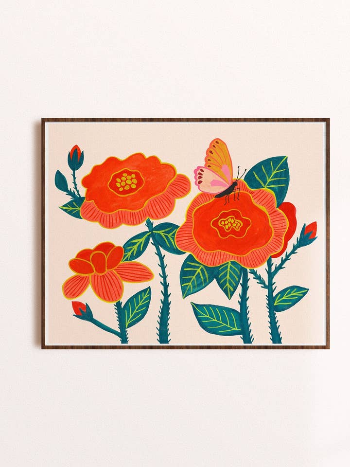 Jardim Rosa Vermelho - Arte Print por atacado de Dream Folk Studio
