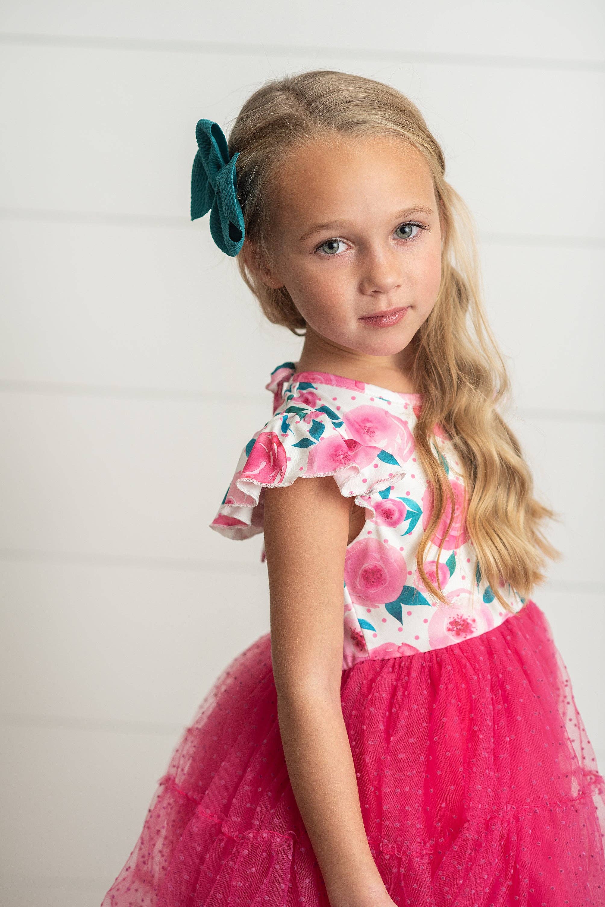 Adorable Sweetness - Wholesale Dress - Kids - Girls Bright Pink Rose Tiered Tulle Spring Easter Dress3
