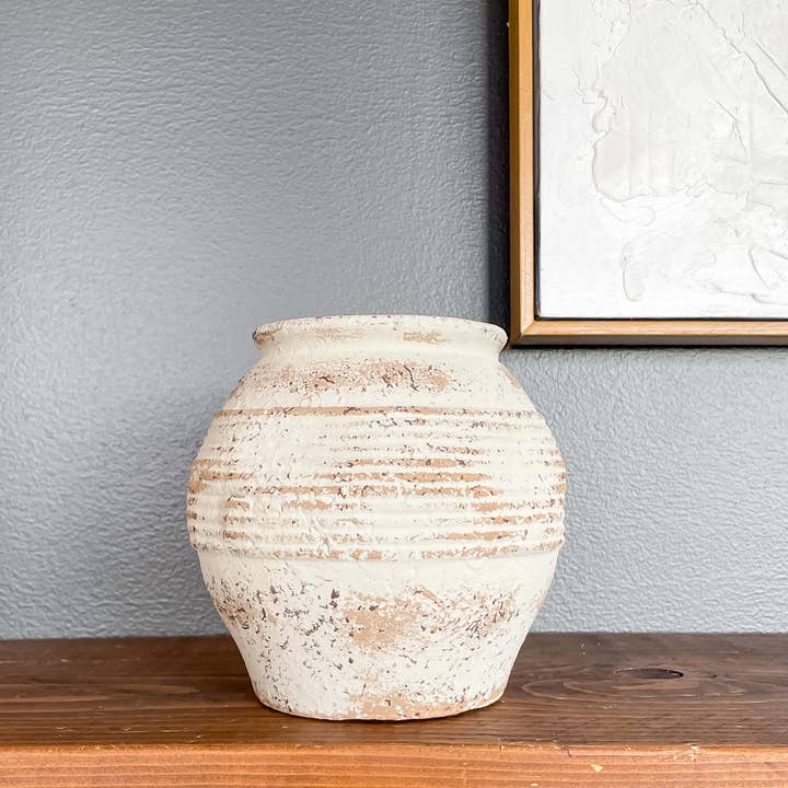 Hycroft Home Decor - Wholesale Vase - Toscana Rustic Vintage-Style Terracotta Vase with Aged Look