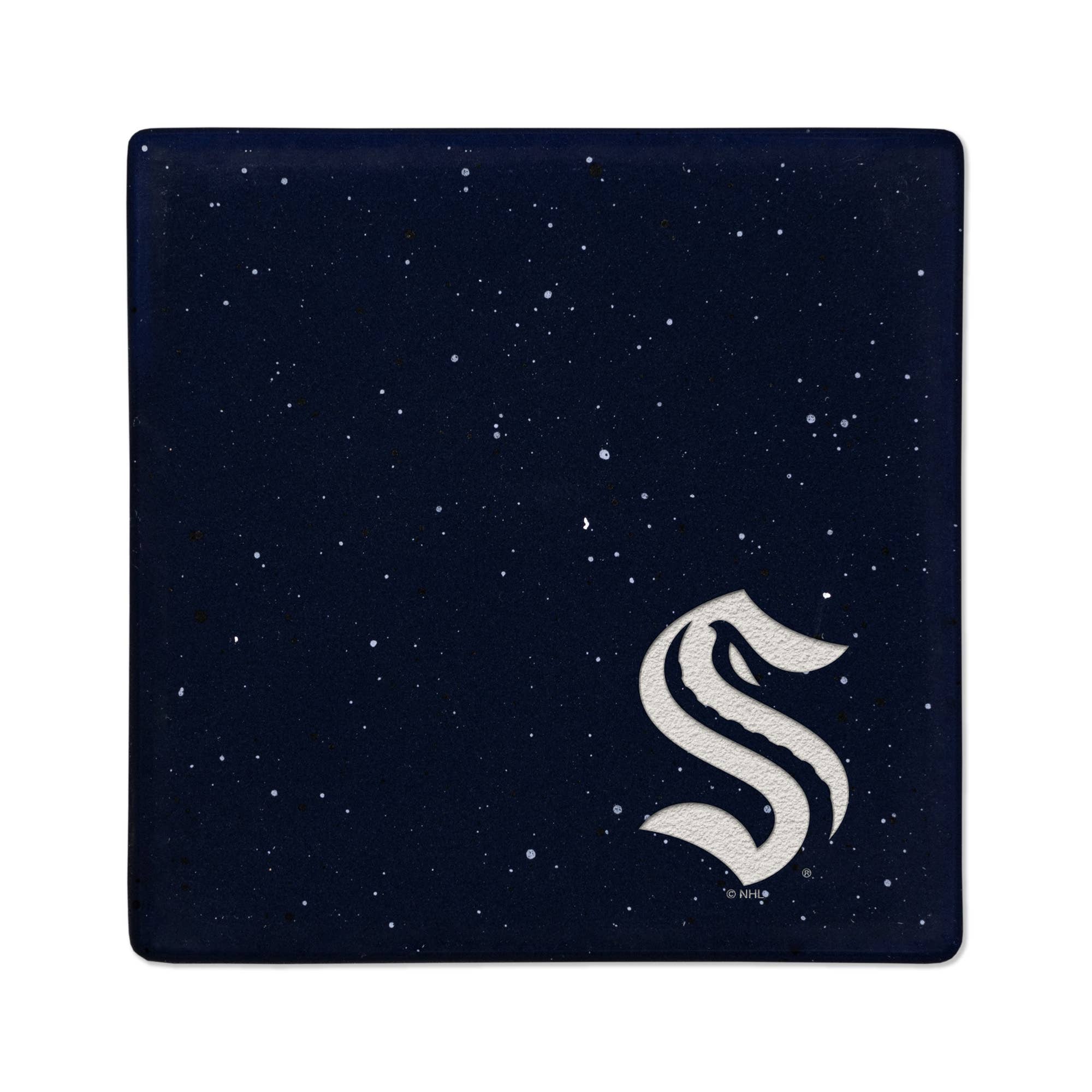 Rico Industries - Wholesale Coasters - NHL Seattle Kraken Navy Laser Engraved Speckle Coaster