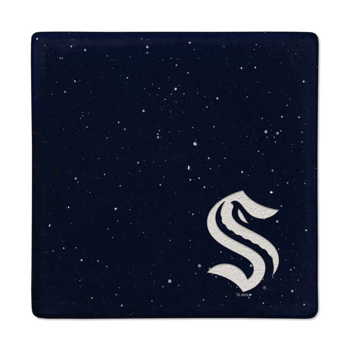 Rico Industries - Wholesale Coasters - NHL Seattle Kraken Navy Laser Engraved Speckle Coaster0