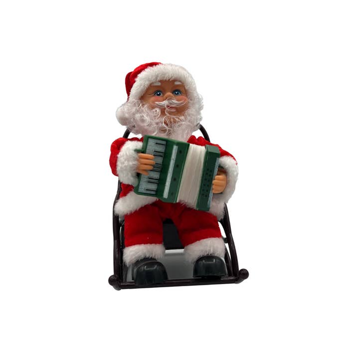 K & S WHOLESALE INC - Vendita all'ingrosso Decorazione natalizia - Fisarmonica elettrica che suona Babbo Natale 24 CT