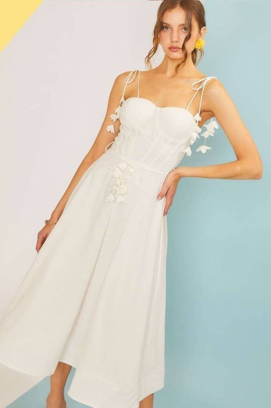 Main Strip - Wholesale Dress - Women's - Tie Belt Flare Midi Dress4