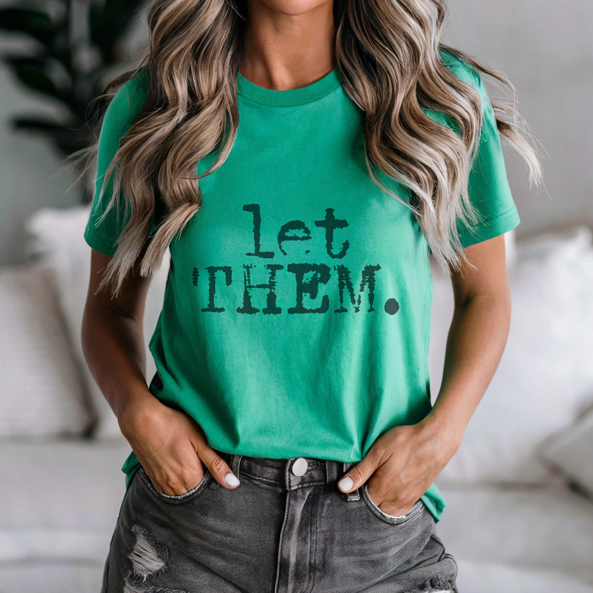 Trendznmore - Modern Graphic Apparel - Wholesale T-Shirt (Graphic) - Women's - Let Them. Distressed Typography Funny Graphic T-Shirt 8