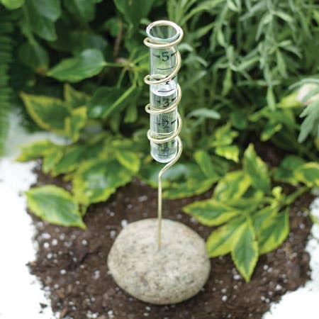 Ancient Graffiti - Wholesale Outdoor Ornament/Decor - Brass Spiral Rain Gauge, Standing