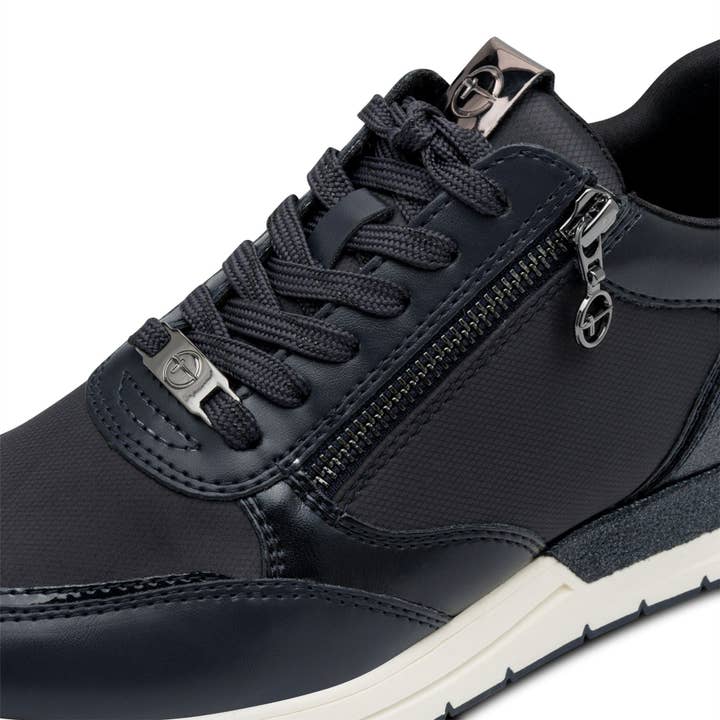 Tamaris Womens Navy Blue Fashion Lace-up Zipped Sneakers Trainers for wholesale on Faire6